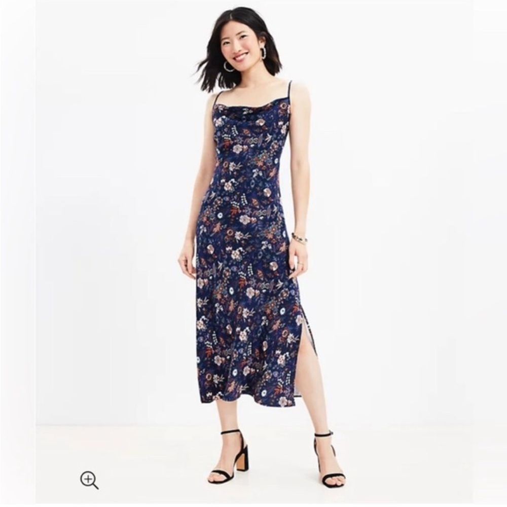 LOFT - NWT - Garden Cowl Midi Slip Dress